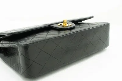 Pre-owned Chanel Double Flap Black Leather Shoulder Bag ()