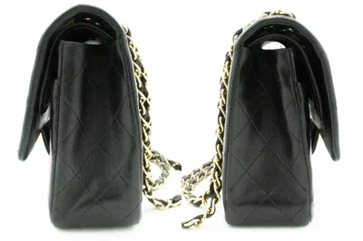 Pre-owned Chanel Double Flap Black Leather Shoulder Bag ()