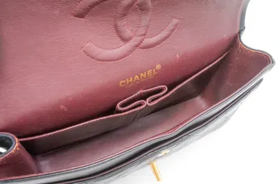 Pre-owned Chanel Double Flap Black Leather Shoulder Bag ()