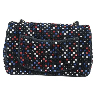 Pre-owned Chanel Double Flap Navy Denim - Jeans Shoulder Bag () In Blue