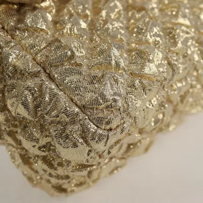 Pre-owned Chanel Double Flap Gold Cotton Shoulder Bag ()