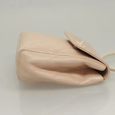 Pre-owned Chanel Flap Bag Beige Leather Handbag () In Sand