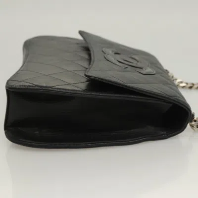 Pre-owned Chanel Flap Bag Black Leather Handbag ()