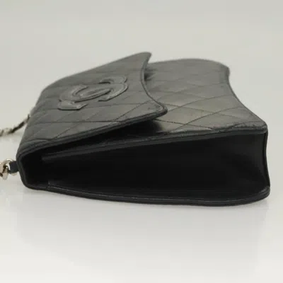 Pre-owned Chanel Flap Bag Black Leather Handbag ()