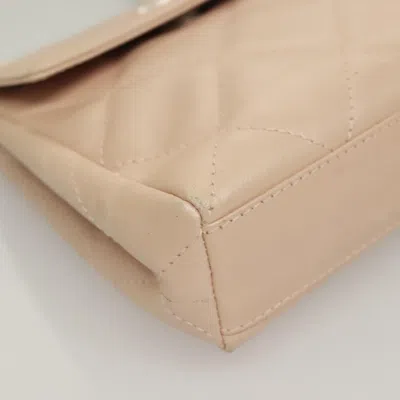 Pre-owned Chanel Flap Bag Beige Leather Handbag () In Sand