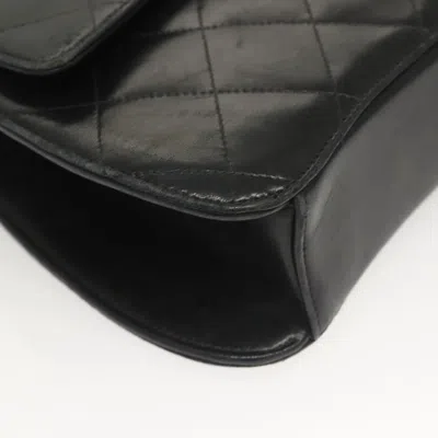 Pre-owned Chanel Flap Bag Black Leather Handbag ()
