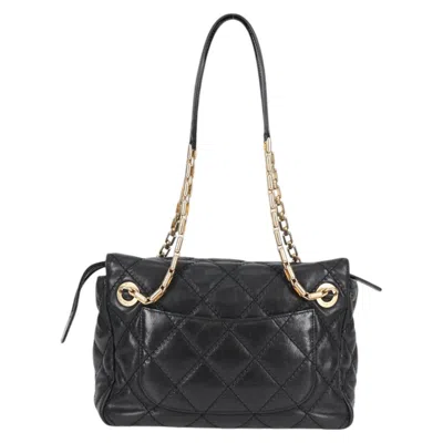 Pre-owned Chanel Flap Bag Black Leather Shoulder Bag ()