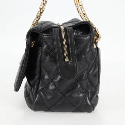 Pre-owned Chanel Flap Bag Black Leather Shoulder Bag ()