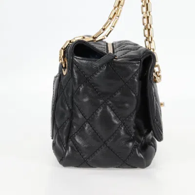 Pre-owned Chanel Flap Bag Black Leather Shoulder Bag ()