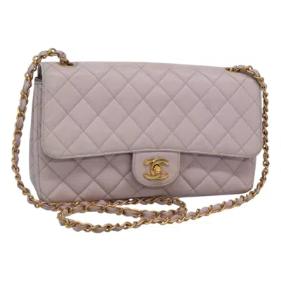 Pre-owned Chanel Flap Bag Purple Nylon Shoulder Bag ()