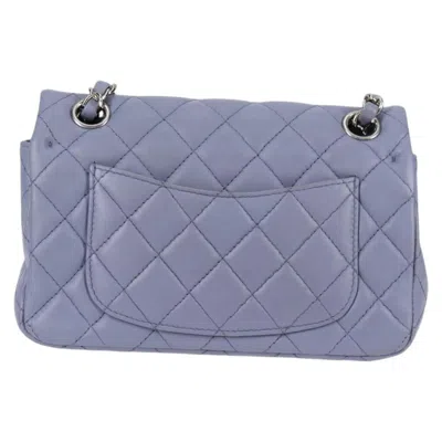 Pre-owned Chanel Flap Bag Purple Leather Shoulder Bag ()