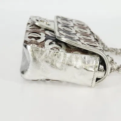 Pre-owned Chanel Flap Bag Silver Leather Shoulder Bag ()