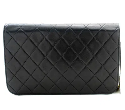 Pre-owned Chanel Full Flap Black Leather Shoulder Bag ()