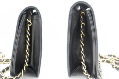 Pre-owned Chanel Full Flap Black Leather Shoulder Bag ()