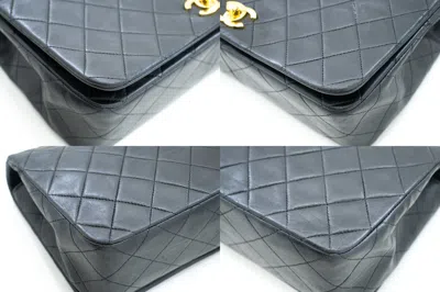 Pre-owned Chanel Full Flap Black Leather Shoulder Bag ()