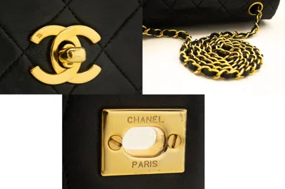 Pre-owned Chanel Full Flap Black Leather Shoulder Bag ()