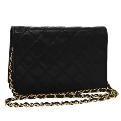 Pre-owned Chanel Full Flap Black Leather Shoulder Bag ()