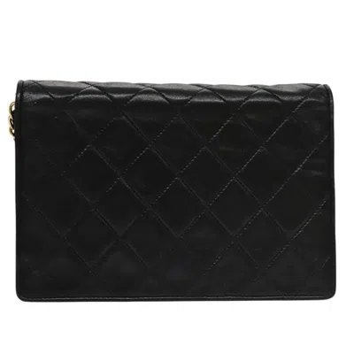 Pre-owned Chanel Full Flap Black Leather Shoulder Bag ()