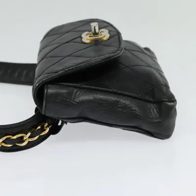 Pre-owned Chanel Logo Cc Black Leather Clutch Bag ()