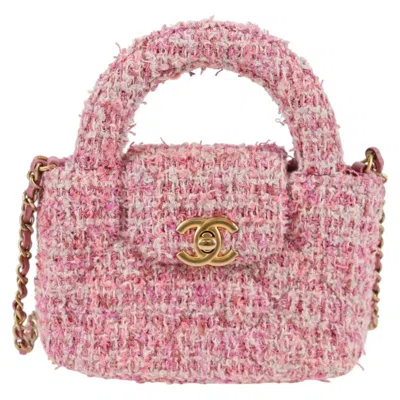 Pre-owned Chanel Logo Cc Pink Wood Shoulder Bag ()