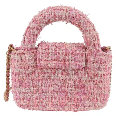 Pre-owned Chanel Logo Cc Pink Wood Shoulder Bag ()