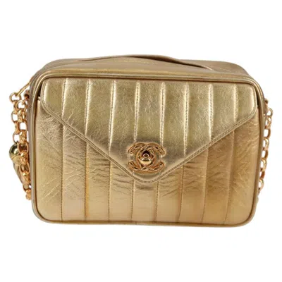 Pre-owned Chanel Mademoiselle Camera Bag Gold Leather Shoulder Bag ()