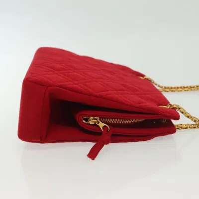 Pre-owned Chanel Mademoiselle Red Cotton Shoulder Bag ()