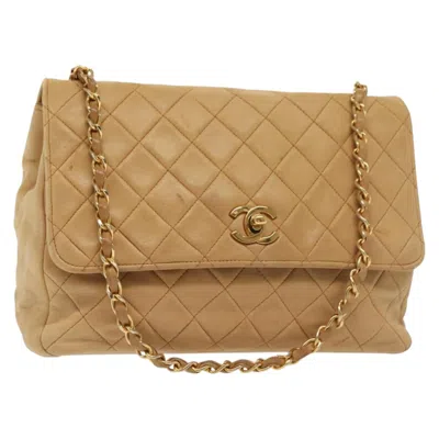 Pre-owned Chanel Matelassé Brown Leather Shoulder Bag ()