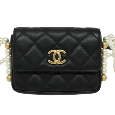 Pre-owned Chanel Mini Flap Bag Black Leather Shoulder Bag ()