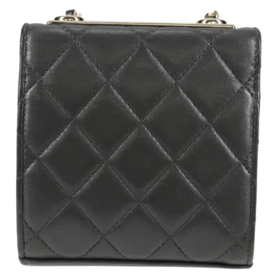 Pre-owned Chanel Mini Flap Bag Gray Leather Shoulder Bag ()