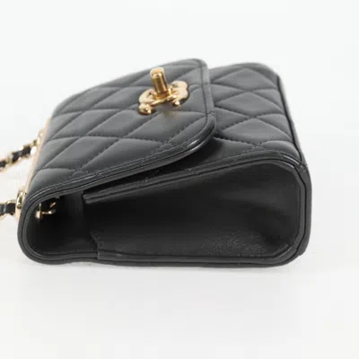 Pre-owned Chanel Mini Flap Bag Gray Leather Shoulder Bag ()