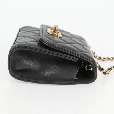 Pre-owned Chanel Mini Flap Bag Gray Leather Shoulder Bag ()