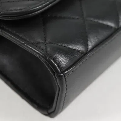 Pre-owned Chanel Mini Flap Bag Gray Leather Shoulder Bag ()