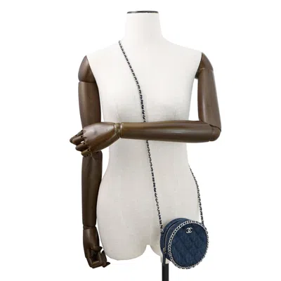 Pre-owned Chanel Navy Denim Shoulder Bag () In Blue