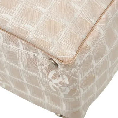 Pre-owned Chanel New Travel Line Beige Pink Nylon Leather Tote Bag ()