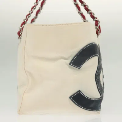 Pre-owned Chanel Numero 5 White Canvas Tote Bag ()