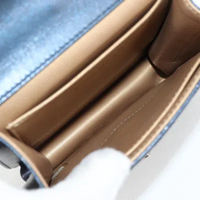 Pre-owned Chanel Pearl Bag Navy Leather Shoulder Bag () In Blue