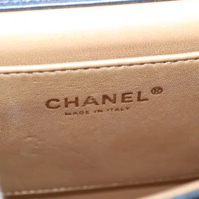 Pre-owned Chanel Pearl Bag Navy Leather Shoulder Bag () In Blue