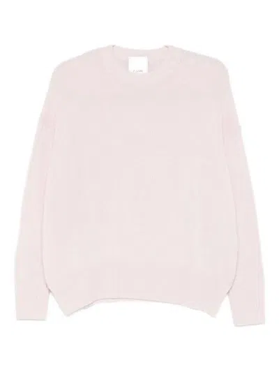 Allude Crewneck Long-sleeve Sweater In Pink