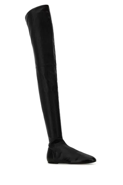 Co Black Leather Boots In Black