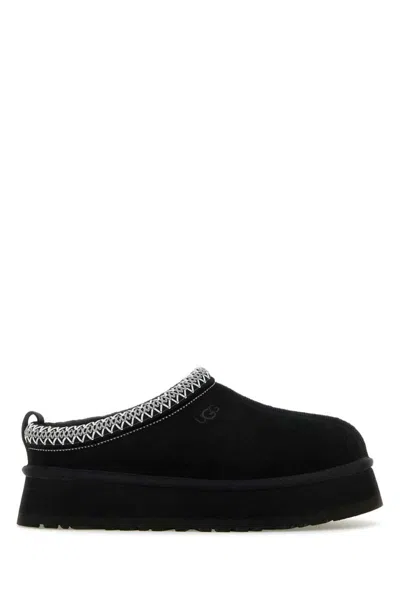 Ugg Black Suede Tazz Ii Slippers In Black