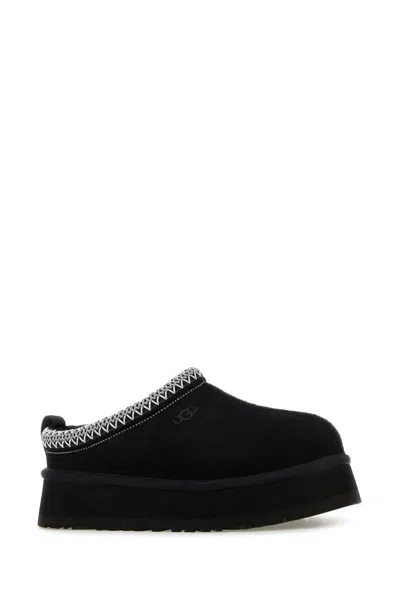 Ugg Black Suede Tazz Ii Slippers In Black