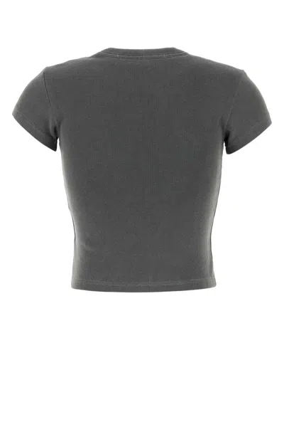 Alexander Wang Women Grey Cotton T-shirt In Gray