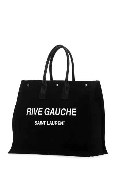 Saint Laurent Men Rive Gauche Large Tote Bag In Black