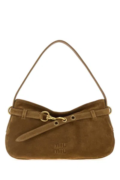 Miu Miu Handbags. In Brown