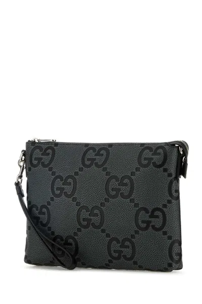 Gucci Clutch In Pelle Jumbo Gg Uomo In Multi