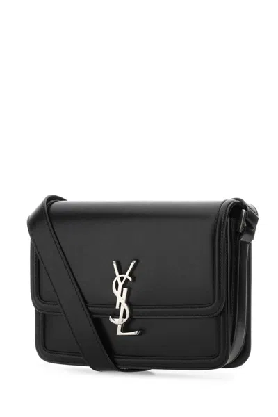 Saint Laurent Monogram-logo Leather Messenger Bag In Black