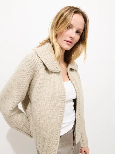 Alex Mill Spring St Zip Sweater In Highland Wool In Neutral