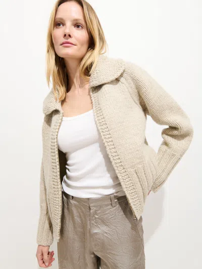 Alex Mill Spring St Zip Sweater In Highland Wool In Neutral