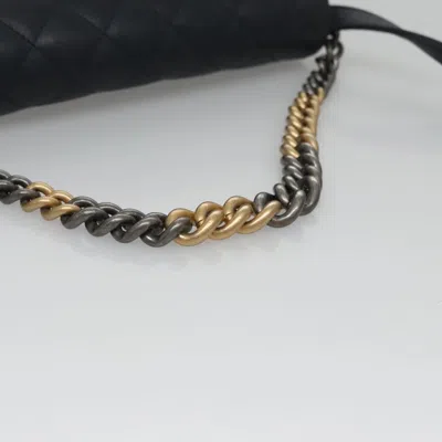 Pre-owned Chanel Quilted Navy Leather Shoulder Bag () In Blue